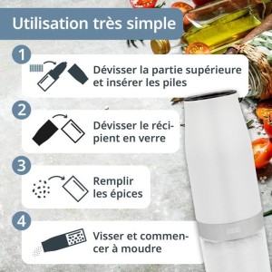 Set mit 2 elektrischen Mühlen – ADE – MILL – Glas/Kunststoff – Höhe...