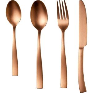 Besteckset – ARTHUR MARTIN – AM0056 – 24-teilig – Edelstahl – Kupfe...