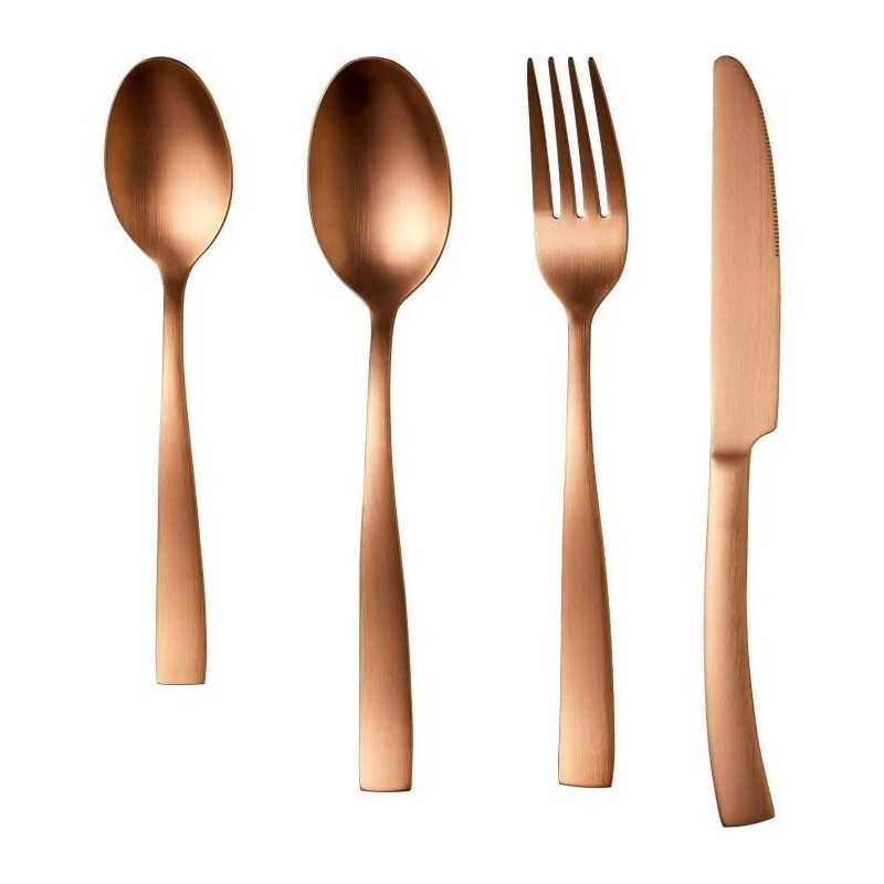 Besteckset – ARTHUR MARTIN – AM0056 – 24-teilig – Edelstahl – Kupfe...