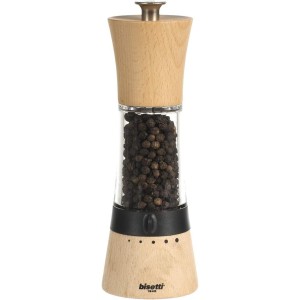 Moulin a poivre - BISETTI - PISA - 18 cm - Bois / Acryl | Sel, Poiv...