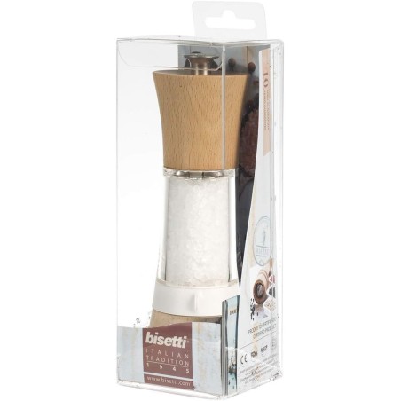 Salzmühle – BISETTI – PISA – 18 cm – Holz/Acryl |  Gewürzstände und...
