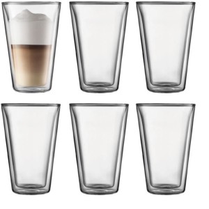 BODUM CANTEEN Set 6 Doppelwandlinsen 0,4 l Transparent |  Gläser un...