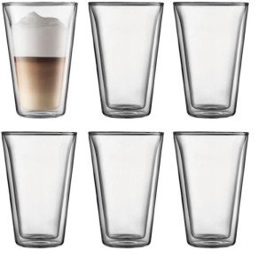 BODUM CANTEEN Set 6 Double Wall Lenses 0.4 l Transparent |  Glasses...