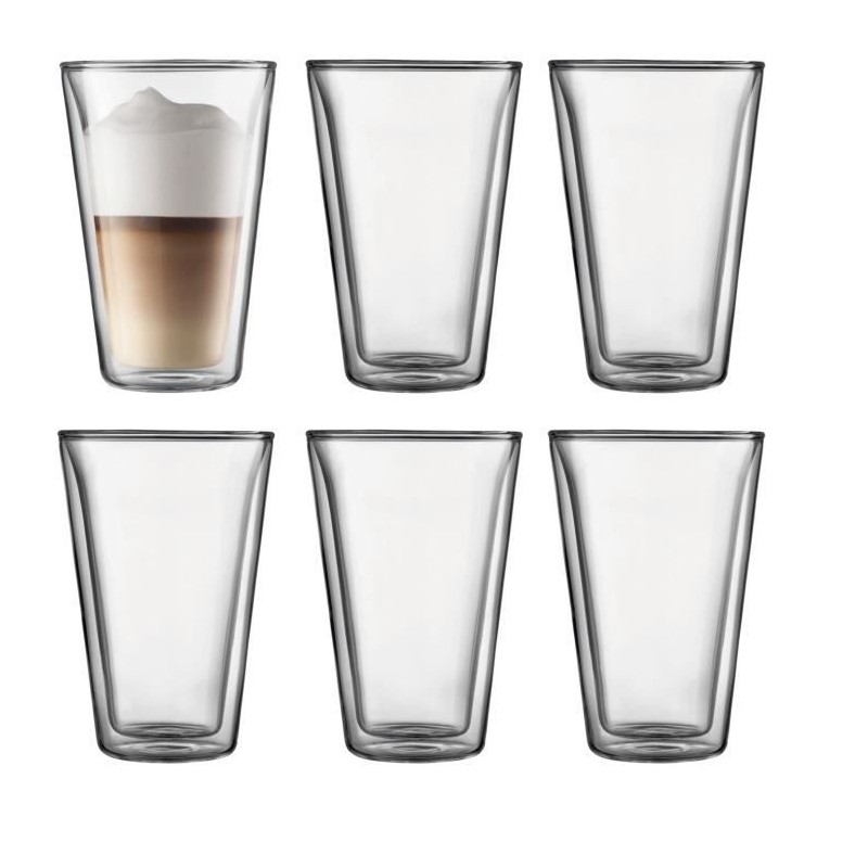 BODUM CANTEEN Set 6 Doppelwandlinsen 0,4 l Transparent |  Gläser un...