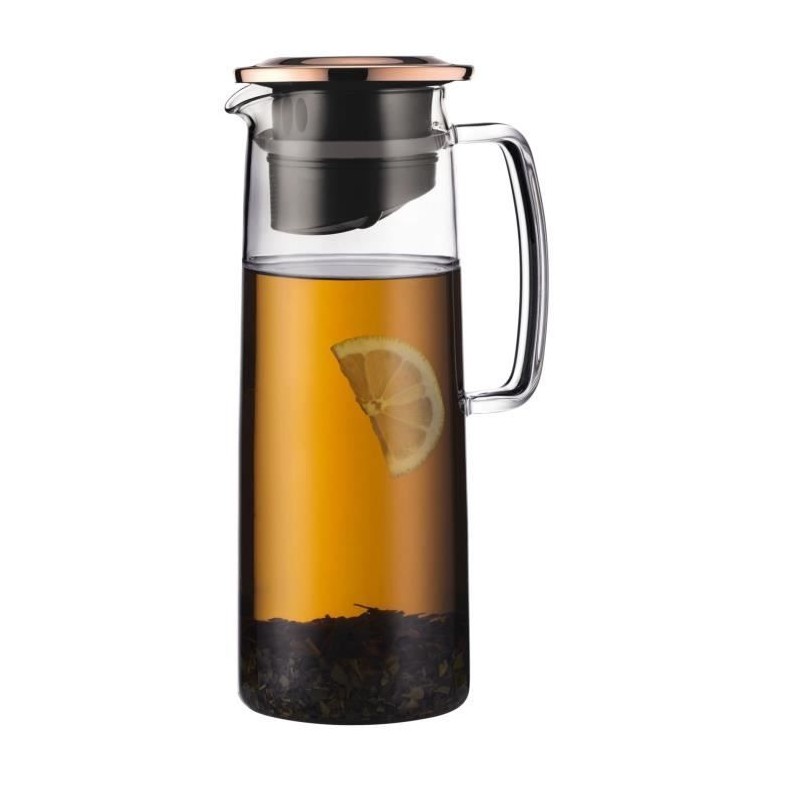 Pichet infuseur en verre - BODUM - Biasca - Couvercle cuivre avec f...
