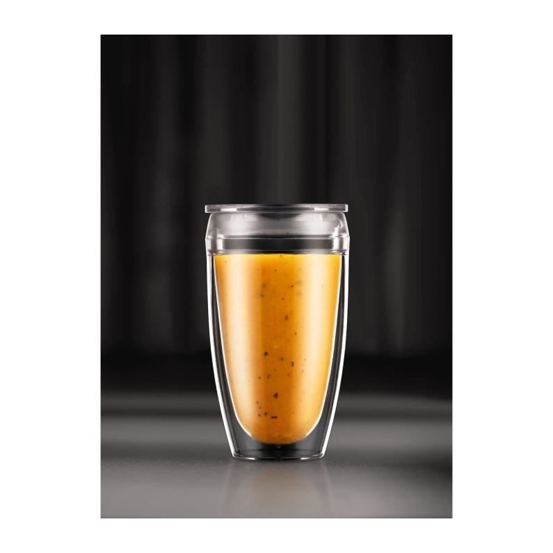 2er-Set BODUM-Becher - Pavina To Go - Doppelwandiger Kunststoff - L...