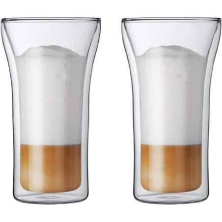 Set of 2 glasses - BODUM - Assam - Double wall - 0.2 l - Transparen...