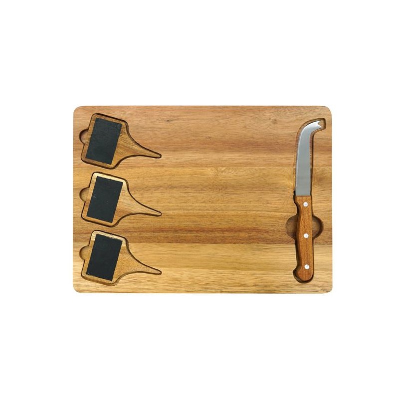 Plateau a fromage - FACKELMANN - Avec ardoises + couteau a fromage ...