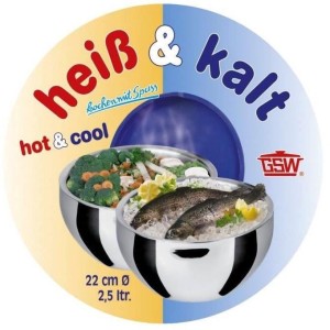 Isolierte Salatschüssel - GSW - 30 cm - Edelstahl - 5,50 L - Auslau...