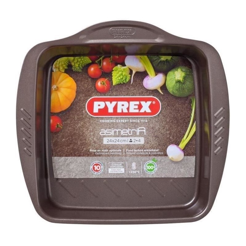 Plat a four - PYREX - 1452050 - Carré - En acier - 24x24cm | Assiet...