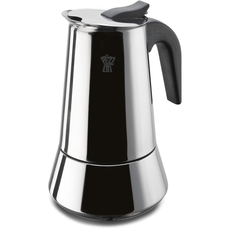 Cafetiere italienne - PEZZETTI - STEELEXPRESS - Acier inoxydable - 6 tasses - Tous feux dont induction - Argent