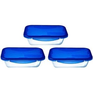 3er-Set Lunchboxen - PYREX - Cook & Go - Glas - Rechteckig - Luftdi...