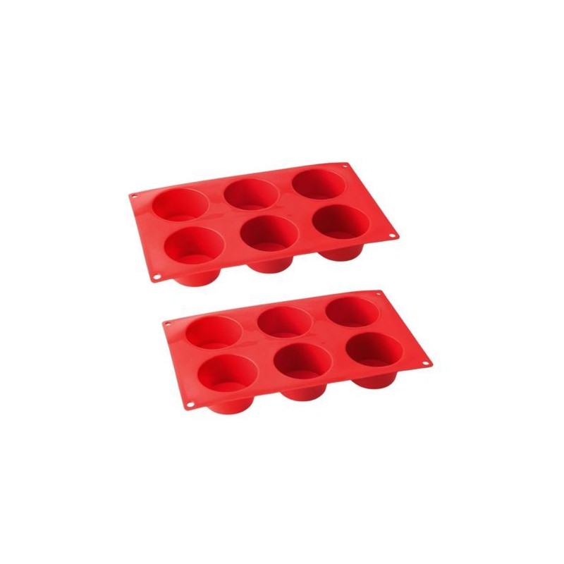Ensemble de 2 moules a muffins 6 empreintes - DR oeTKER - Flexxibel Love - 30 x 18 cm