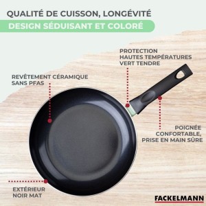 Set de 4 poeles - FACKELMANN - Brandao - Antiadhésives céramique - 16, 20, 24 et 28 cm