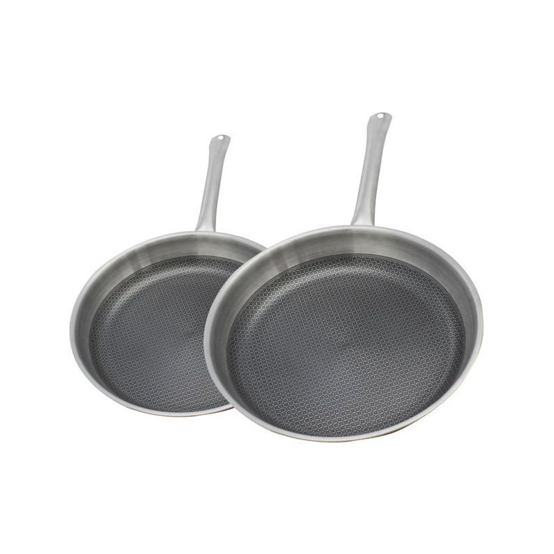 Set de 2 poeles a induction - ELO - Relief Solutions - Inox 18/10 ELODUR Select antiadhésives – Ø?24?et 28?cm