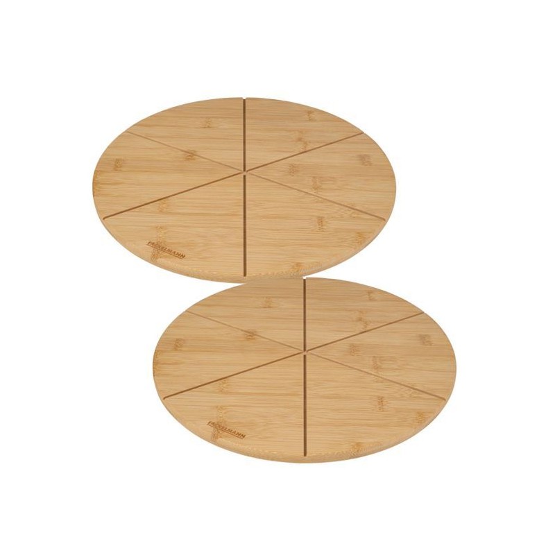 Ensemble de 2 Planches a pizza avec rainures de coupe - FACKELMANN - Ø 32 cm
