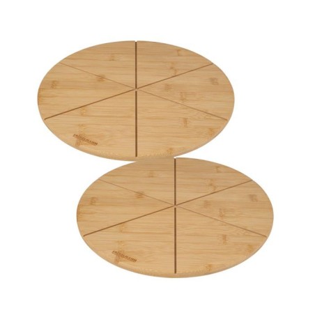 Ensemble de 2 Planches a pizza avec rainures de coupe - FACKELMANN - Ø 32 cm