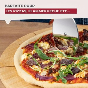 Ensemble de 2 Planches a pizza avec rainures de coupe - FACKELMANN - Ø 32 cm