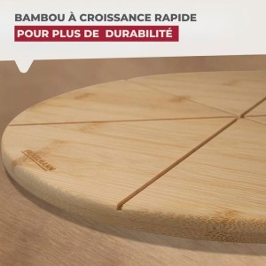 Ensemble de 2 Planches a pizza avec rainures de coupe - FACKELMANN - Ø 32 cm