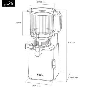 Entsafter mit breiter Öffnung - HKoeNIG - GSX26 - 250 W - 1,8 l - Schwarz