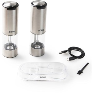 Ensemble de 2 moulins a poivre et sel électriques - DOMO - USB - 96...