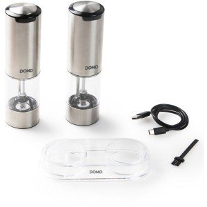 Ensemble de 2 moulins a poivre et sel électriques - DOMO - USB - 96...
