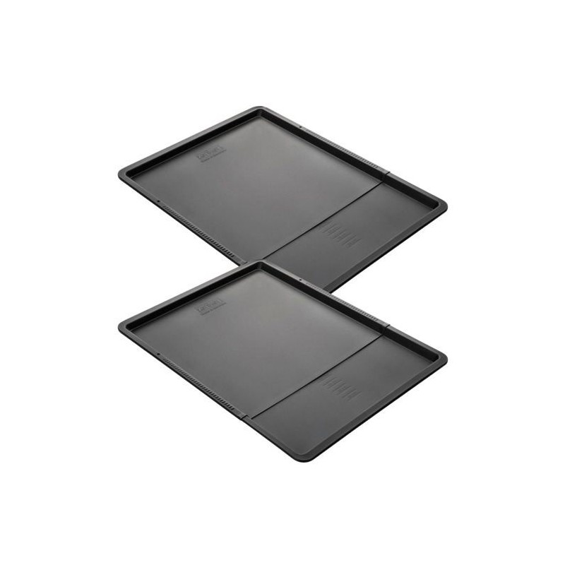 2er-Set erweiterbare Backbleche - ZENKER - Schwarz Metallic - 37 bis 52 x 33 cm