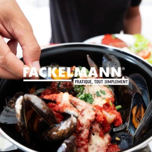 Ensemble de 2 Marmites a Moules - FACKELMANN - Emaillée - 20,5 x 26 x 17,5 cm