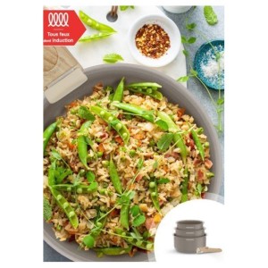 Set de 3 casseroles - Tous feux dont induction - ARTHUR MARTIN - AM1122 - Céramique - Ø 16-18-20 cm + poignée amovible - Taup