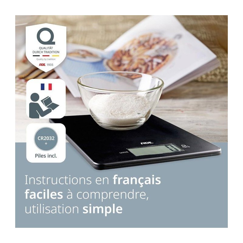 Digitale Küchenwaage – ADE – LEONIE – ABS-Kunststoff – 22 x 17 cm –...