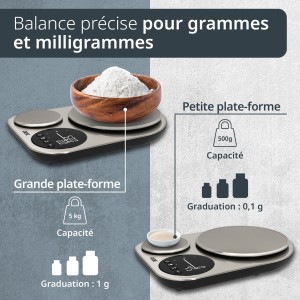 Balance de cuisine duo digitale - ADE - ISABELLA - Acier inoxydable...