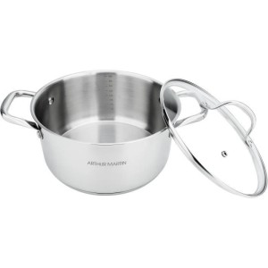 AM2513 Arthur Martin Stockpot 28 cm with lid – Stainless Steel – All heat sources including induction