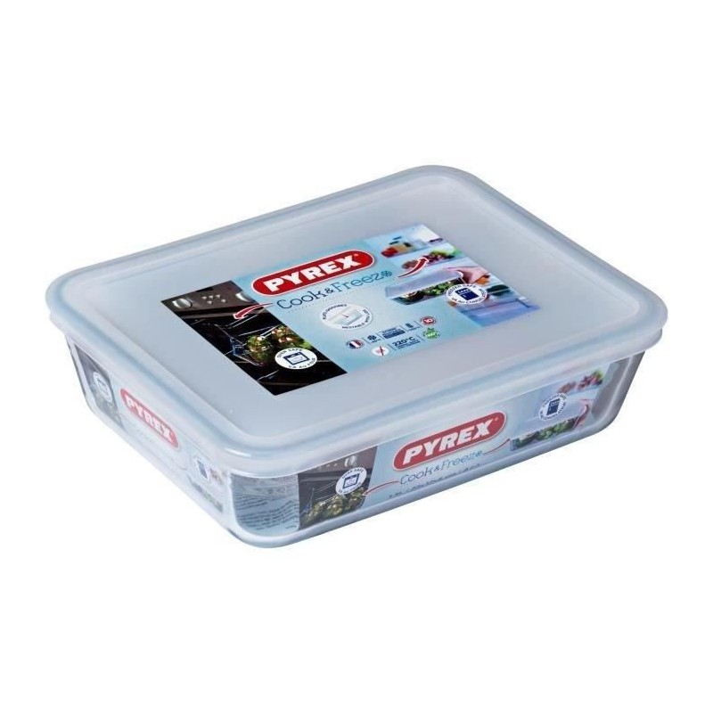PYREX - 242P000 / 7046 - Rectangular dish with lid - 22cm * 17 cm -...