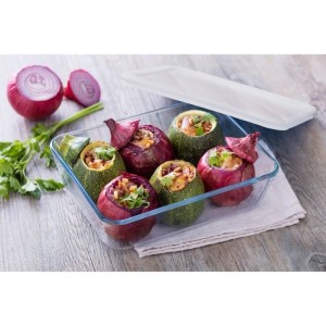 PYREX - 244P000 / 7043 - Rectangular dish with lid - 27cm * 22 cm - Pyrex Cook & Freeze