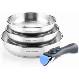 Set von 3 Öfen 20-24-26 cm Arthur Martin Am1410 - Edelstahl - Abneh...