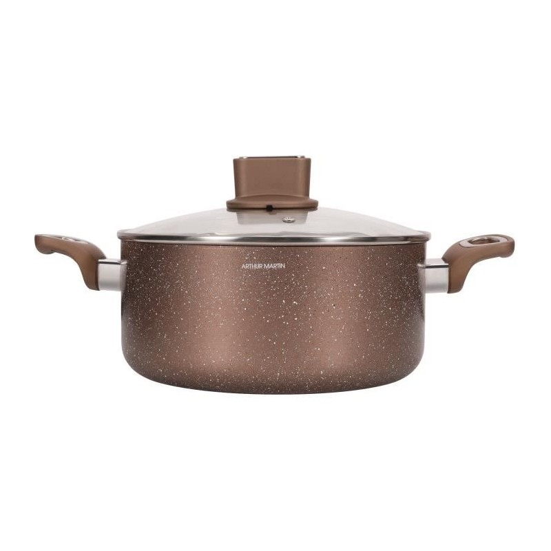 Pot - ARTHUR MARTIN - AM5531 - 28 cm with glass lid - Aluminum - All heat sources including induction