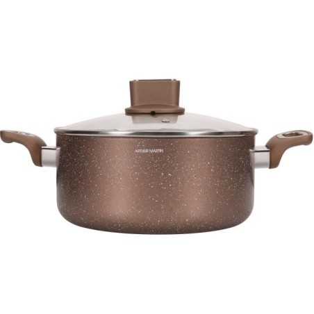 Pot - ARTHUR MARTIN - AM5531 - 28 cm with glass lid - Aluminum - All heat sources including induction