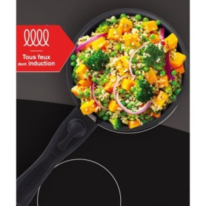 Set de 2 casseroles - Tous feux dont induction - ARTHUR MARTIN - AM2984 - Anti-adhésif - Ø 16-20 cm + Poignée amovible - Gris