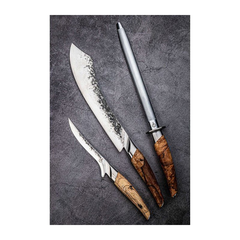 Fusil a aiguiser - FORGED - KATAI - Acier VG10 - Manche en bois de racine - L 43,5 cm