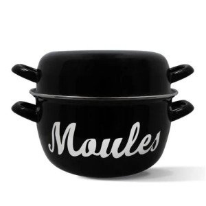 Mussel pot - MENASTYL - 3645563 - Enamelled steel - Black - 18 cm -...