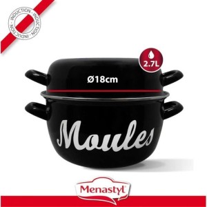 Muscheltopf - MENASTYL - 3645563 - Stahl emailliert - Schwarz - 18 ...