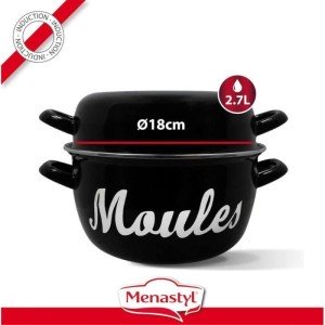 Muscheltopf - MENASTYL - 3645563 - Stahl emailliert - Schwarz - 18 ...