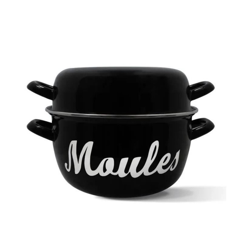Marmite a moule - MENASTYL - 3645564 - En acier émaillé - Noir - 24 cm - Avec écritures - Tous feux dont induction