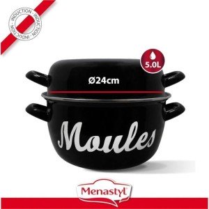 Muscheltopf - MENASTYL - 3645564 - Stahl emailliert - Schwarz - 24 ...
