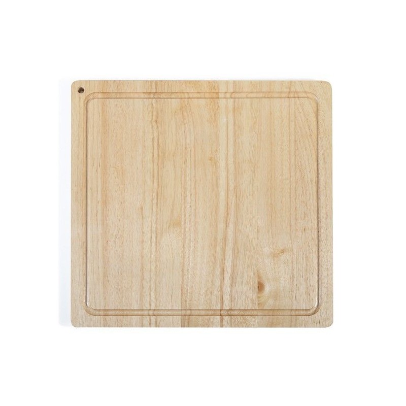 Planche a découper - LIVOO - MES141 - Bois d'hévéa - Taille XXL - 46 x 46 cm - Rigole intégrée