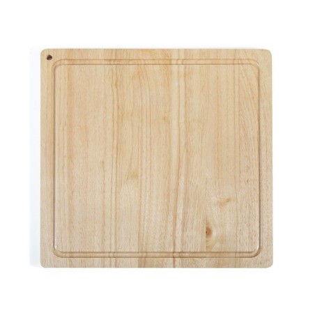 Schneidebrett - LIVOO - MES141 - Gummibaumholz - XXL-Größe - 46 x 46 cm - Integrierte Nut