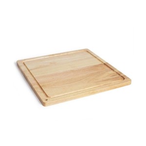 Schneidebrett - LIVOO - MES141 - Gummibaumholz - XXL-Größe - 46 x 46 cm - Integrierte Nut