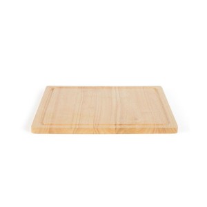Schneidebrett - LIVOO - MES141 - Gummibaumholz - XXL-Größe - 46 x 46 cm - Integrierte Nut