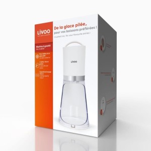 Appareil a glace pilée - LIVOO - DOM462 - 150 mL - 2 tailles - Mise en route automatique - Réservoir - Lame en acier inoxydabl