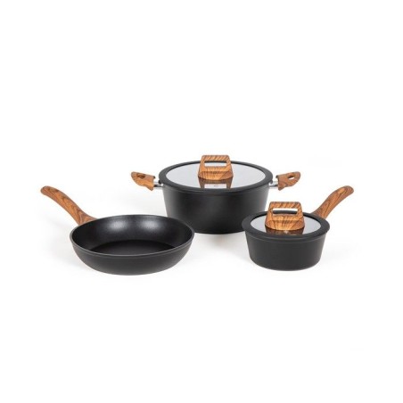 Batterie de cuisine - Induction - LIVOO - MEP147 - Aluminium antiadhésif - 5 pieces - 1 casserole Ø16 - 1 poele Ø24 - 1 faito